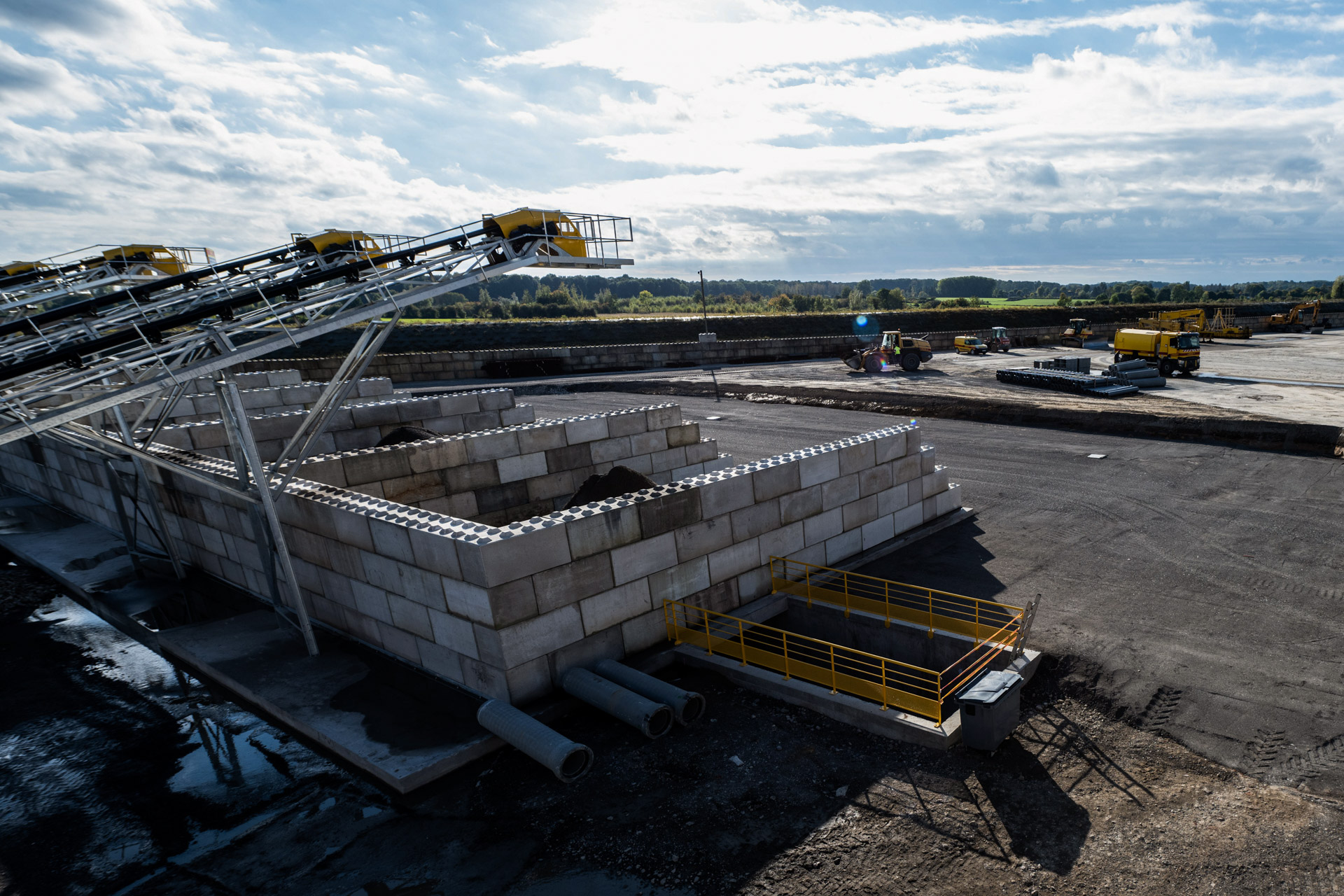 Stockage des granulats recyclés après lavage